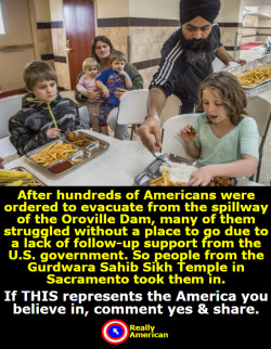 exigetspersonal: amongststars:  political-betta:  conservativeleague:   callmestp:  jazzflower92: Go Sikh community, you are truly American heroes.  If this actually happened (and I can believe it, considering the generosity that the Sikh are known for),