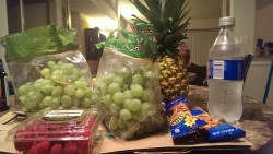 pussy-pat:  christel-thoughts:  this is what i just picked up from the grocery store. it cost ะ. Thirty. two. dollars. for 1 pineapple, 2 bags of grapes, a small container of raspberries, 1 soft drink and 2/ũ nuts….  do you know how much junk food