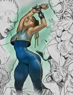 ransom-sm: Drawing 1 + Color, Chun-Li Wanted to shake things up this Friday so I put some color on drawing 1. Hope you dig it! Drawings will continue, just thought I’d do something different this time. If I reach my Patreon goal, I’ll be able to produce