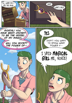 drmalpractice:    A little personal comic for myself, of me finding a mysterious magical wand in one of those monthly loot boxes. It’s kinda funny, during the designing of the magicow girl version of me, I messed with the corset, giving it a lower cut