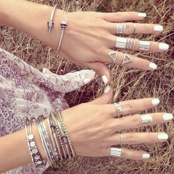 Silver looks great in midi rings and lots