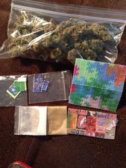 lonelyidk:   bluntgodslowedup:  eatsleepdefeatrepeat:  14g of Green Cheese x110 doses of 25b-NBOMe x50 doses of 25c-NBOMe 250mg Etizolam .1/100mg of MDMA x2 doses of 100ug LSD-25 blotter x10 doses of 140ug LSD-25 blotter  Get rid of the cs and keep the