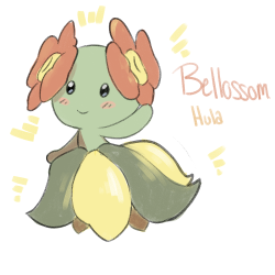ladie-bug:  Bellossom variants. Last time I swear.Designed them after different types of dancers to suit Bellossom’s hula dancer theme. Surprisingly everything turned out okay. Bellossom’s still have legs though right?