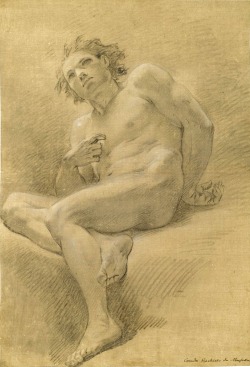 Corrado Giaquinto (Morfetta, Italy 1703-1765), Seated Male Nude, ca.1749, Private Collection