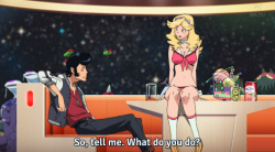 themindofadeviant:  risax:  themindofadeviant:  eva-unit-69:  sick ass space burn  Well this is cute. What anime is this, Lu? Also, how did your holiday season go?  Space Dandy, I think. Still need to catch up on it.  Has it been out long, Risax? Also,