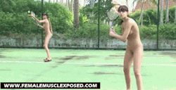 fitness-girls-nude:  Naked tennis girls warm up for a game of doubles gif 
