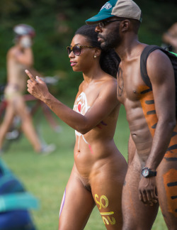 67nana:  Beautiful Black couple enjoying  a  Nude Walk  for Charity.NANA 