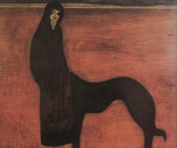 nevver:  Young Woman and Dog, Leon Spilliaert