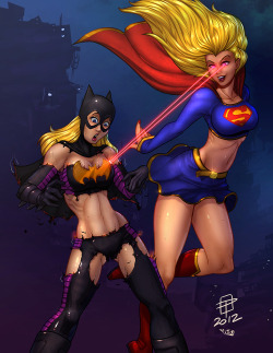 Batgirl and Supergirl_COLOR by vest