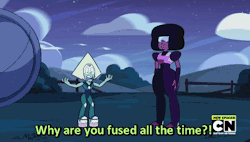 supheaux:  Garnet using a very simple comparison that Peridot will understand to explain her being fused. 