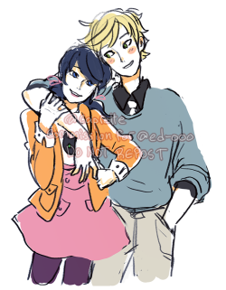 caprette:  Marinette and Adrien sketch for @ed-ooo!☞ Commission Info