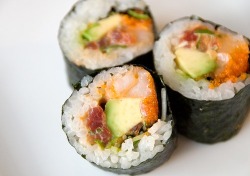 Sushi is our happy food.