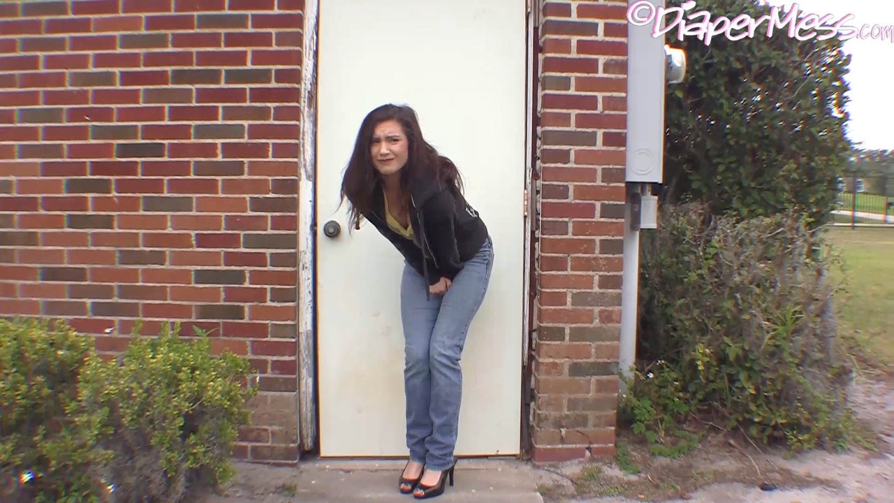 nursery37:Undiapered! Teen Nikki Pees Her Pants Outside A Restroom!