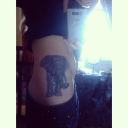 grace-in-your-heart1215:  One month later and finally healed! Was actually a cover up and it came out amazing! Oh..and that’s right, two kids in and still got it (; #tattoo #girlswithink #elephant #neverforget #gentlegiant #love #momma #skinny