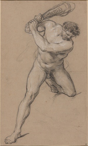 designedfordesire:  Hercules Raising his Club: Study for “Hercules and Cacus” (1717), François Lemoyne (1688-1737)aic-drawings (via bm-american-art)