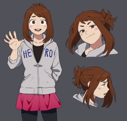 neek0:ok how about casual villain/traitor Ochako and some Deku fangirlsi wanted her to look more badass but still cute af