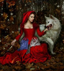 jollyrogers777:  Red and her Wolf ^_^ both