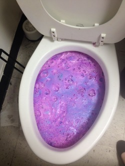 flaccidtrip:  20000deaths:  lavenderoilgirl:  have you ever wanted to see a bath bomb in a toilet? here u go  northern lights is my favorite bath bomb and it looks even better in a toilet  What the fuck is wrong with yall 