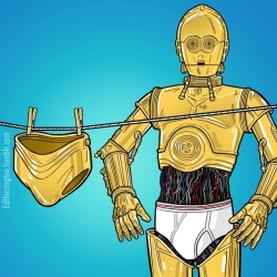 edharrington:  Two of my favorite things to draw are “Star Wars” characters doing laundry, and “Star Wars” characters in tightey-whiteys. This combines them.