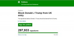 think-progress:  UK Parliament Will Consider Banning Trump After Petition Attracts 300,000 Signatures In One Day After just one day, a petition calling on British Parliamentarians to ban Donald Trump from entering the United Kingdom has nearly 300,000