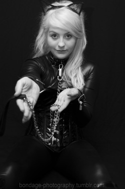 bondage-photography:  bellethings modelling thattroikidd equipment   What the hell am I going to do with that?  Where is your Mistress? Oh she wants me to watch you for the weekend. Don&rsquo;t worry sweetly, nothing will happen my Mistress has me locked