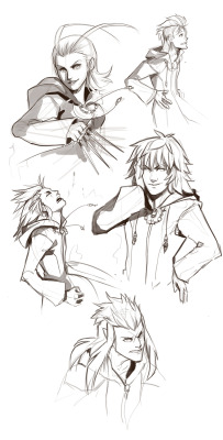trydain:Some organization XIII doodles to fit my muse of playing Kingdomhearts 2.5. 