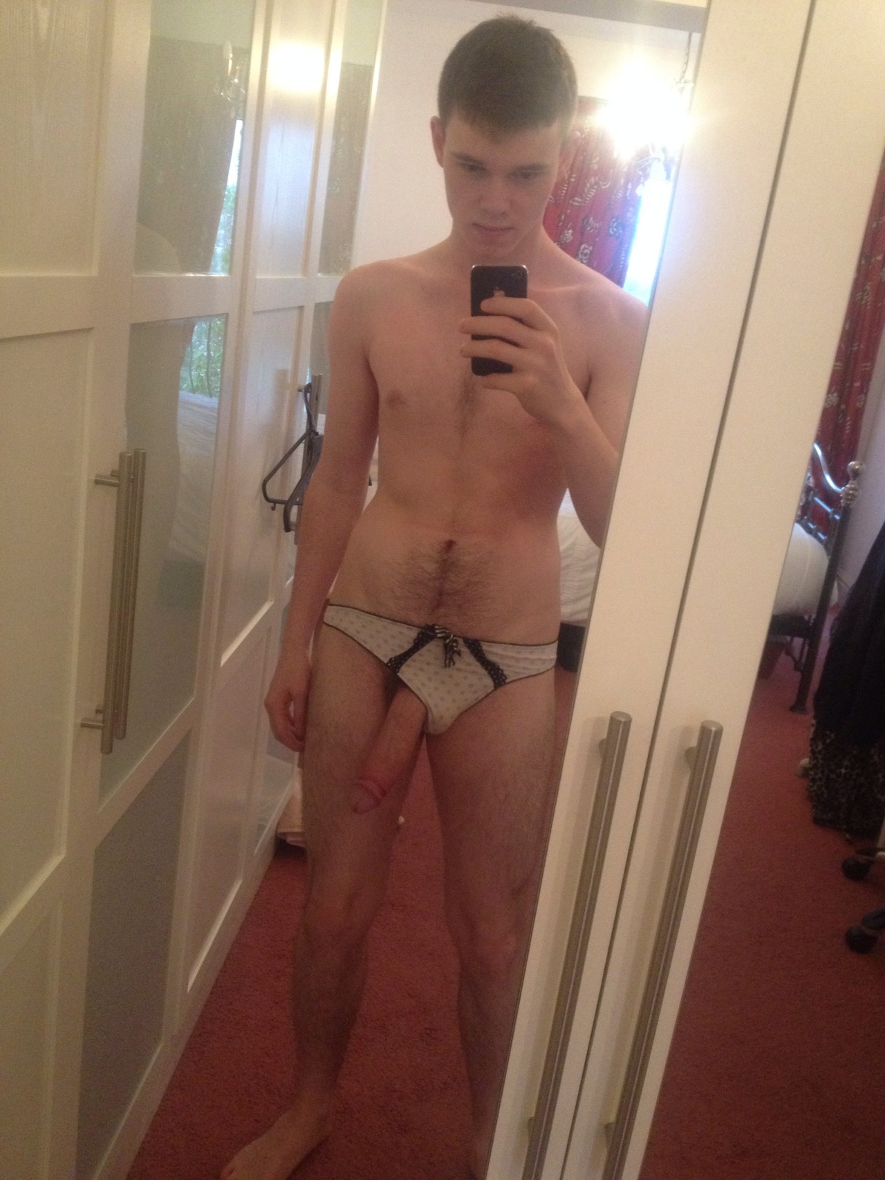whitemasters:    ben from manchester in his fot top and ex girlfriends thong, seriously