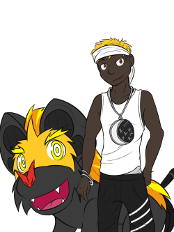 Gym Leader Design5th Gym Leader from my fan region, Mike the dark type rapper.  Designed to pair with my Fakemon Hynamp, a dark type hyena mixed with an sound amp, along with a microphone tail.  He’s a rapper who moved out into a mountain region since