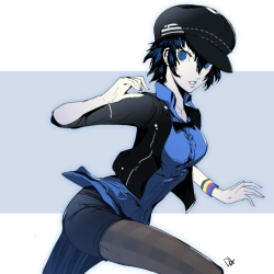 brinkofmemories:A pretty improved version of my picture of Naoto in her outfit designed by Sogabe from P4D!