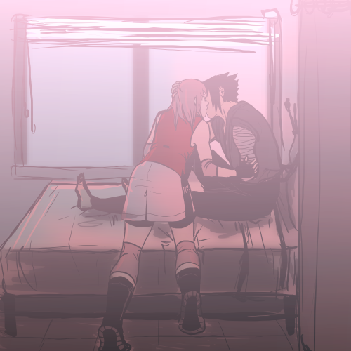 temarisdeer:It’s not exactly the image I had in my head, but I tried. I was imagining a scene after the war where Sasuke and Naruto are healing up in the hospital and Sakura comes in quite early one morning to put out their meds. Naruto is still asleep,
