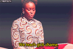 theyogurtclub:  kreuzfidel:  geekerrific:cyberteeth:    Chimamamda Ngozi Adiche, We Should All Be Feminists  The most powerful thing anyone has ever said to me: “You deserve to take up space.”   Feminism is so important!  I love how she points out