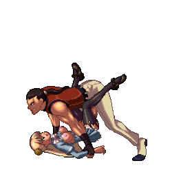 pixel-game-porn:  Tall bishonen hentai fighter fucking an oppai blonde opponent into the floor with his thick cock while her big tits bounce back and forth in an animated gif from the hentai sex fighter game KO Shite FACK Suru.