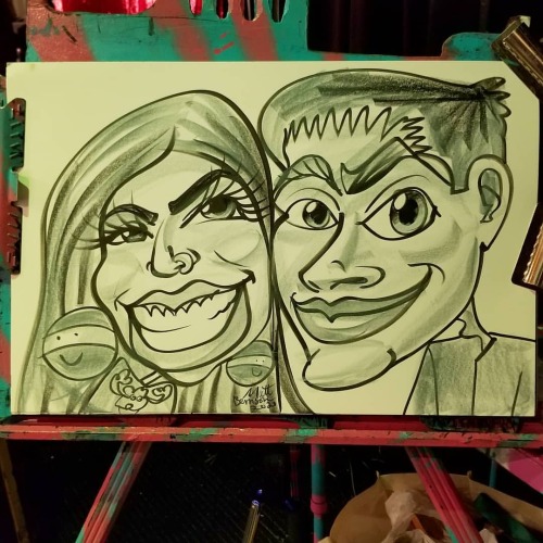 I had fun doing caricatures today at the Luv Buzz market at ONCE in Somerville!   . . . . . . . . #bostonartists #vintage #caricatures #caricatureartist #buzzmarket #artistsoninsta #artistsonig #oncesomerville #photobooth #makermarket #art #handmade (at