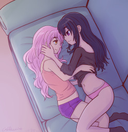 Madohomu Couch Cuddles For Castellla &Amp;Lt;3 &Amp;Lt;3 Madoka And Homura Probably
