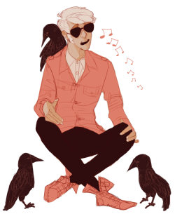 ghostyspectre:    koreanchainsaw asked:      dave singing to some crows in the park when it’s overcast  he’s singing love songs                   
