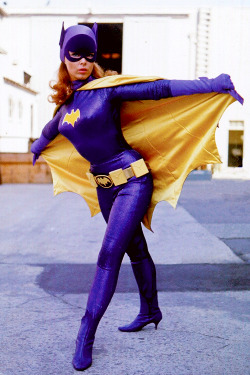 Yvonne Craig as Batgirl on the set of the Batman TV show c. 1960s