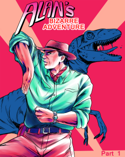 denpasei:  I never posted these but they’re from a cross-over assignment from last winter.  Jurassic Park is my oldest fandom so of course I had to combine it with my newest love, JJBA.