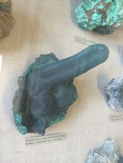 cursedbirds:  Friendly reminder that there’s a piece of malachite in the British Natural History Museum that looks like a big ol’ dick.
