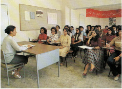 soundsof71:  This is a classroom full of women, in Afghanistan, in the 1970s.  This is how Afghan women dressed for school 40 years ago. The most important thing to observe: they’re WOMEN. In a CLASSROOM. In AFGHANISTAN. In the 70s. 