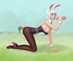 shadowfangz-hf:  A battle bunny riven pic for Easter :3 I’m not completely happy with it but it’s good enough I guess. [Full Size] 