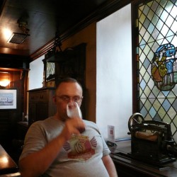 #Gryffindor #captain in Chaika (Gull) #restaurant, August 2010, St Petersburg, #Russia / #spb #beer #HarryPotter #stained #glass #window #rest #hardwork #me @Grilyo / #витраж #чайка #спб #гриффиндор #пиво
