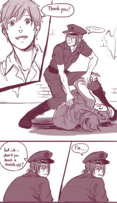 butleronduty:  Y’all didn’t think I wouldn’t draw stripper cop!Rin AUs now did you? And with fic like this floating around, who am I to say no??  The boots really should’ve tipped you off Makoto. 