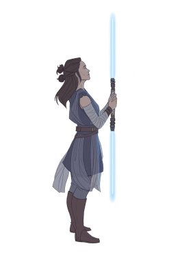 reys–speeder: flyingcasualart: Petition To Give Rey The Double-Ended Lightsaber She Deserves 2018  And her buns! 😍 good work op  