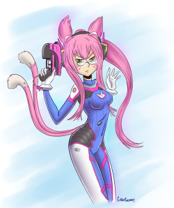 One of my very first commission pieces- Kokonoe from BlazBlue dressed as D.Va.  Thanks so much for commissioning me!