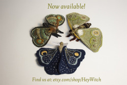 jbbartram-illu: For the first time ever, I’m putting some of my textile art up on Etsy - these three hand-sewn and embroidered moths are up in my shop, which lives here: etsy.com/shop/heywitch These little pals are a labour of love - every stitch on