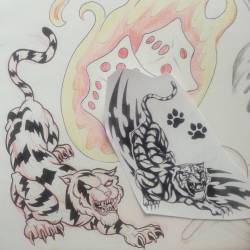 Tiger flash in progress. #mattbernson #tiger #flash #ink #drawing #art #artistsontumblr #artistsoninstagram  (at Empire Tattoo Quincy)