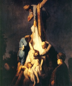 nataliakoptseva:  1633 Rembrandt Détail Déposition de la Croix Deposition hsp 89,4x65,2 cm Munich Alte Pinakothek