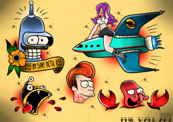 philwallart:  Happy 15 Year anniversary to Futurama!If you like my work please like, share and follow. I’m over on facebook too;www.facebook.com/dreamsandmonsters