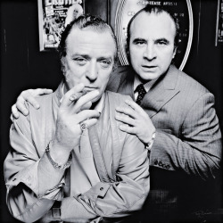 Michael Caine &amp; Bob Hoskins, Raymond’s Revue Bar, London photo by Terry O’Neill, 1985