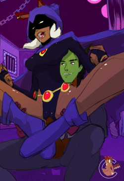 channeldulce: Dulce Patreon Exclusive: Sketch Weds.!! - Dulce Raven and Devil Samuel Beast Boy are stuck at the Teen Titan tower with nothing to do!Dulce  Raven tries to focus on her meditation while floating, but Samuel Beast  Boy takes advantage of